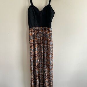 Black and Brown Patterned Women's Dress